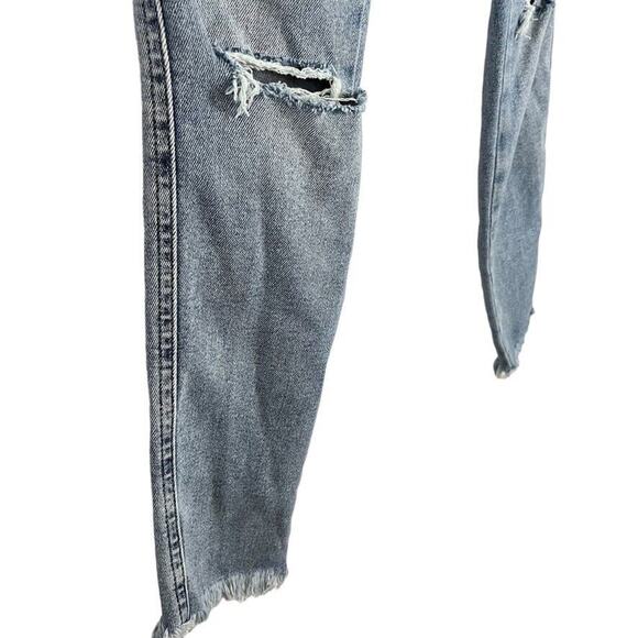 We The Free People Womens Medium Wash Raw Hem Distressed High Waist Jeans sz 28 - Picture 2 of 16